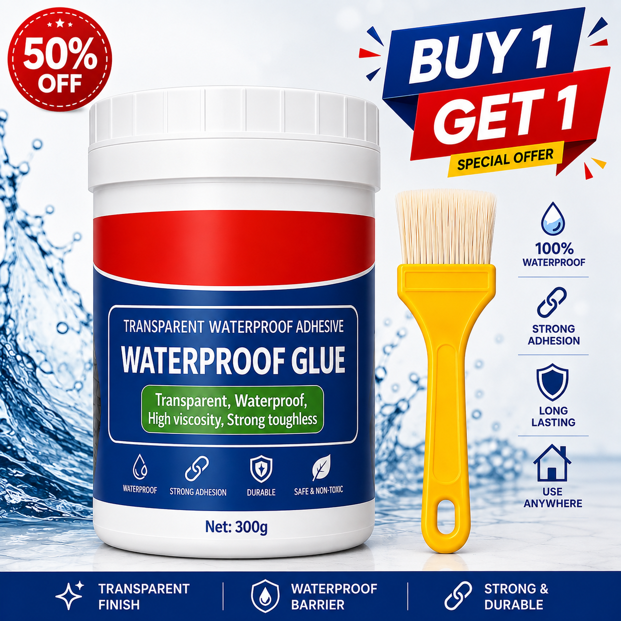 Dropdash Transparent Waterproof Glue 2-Pack