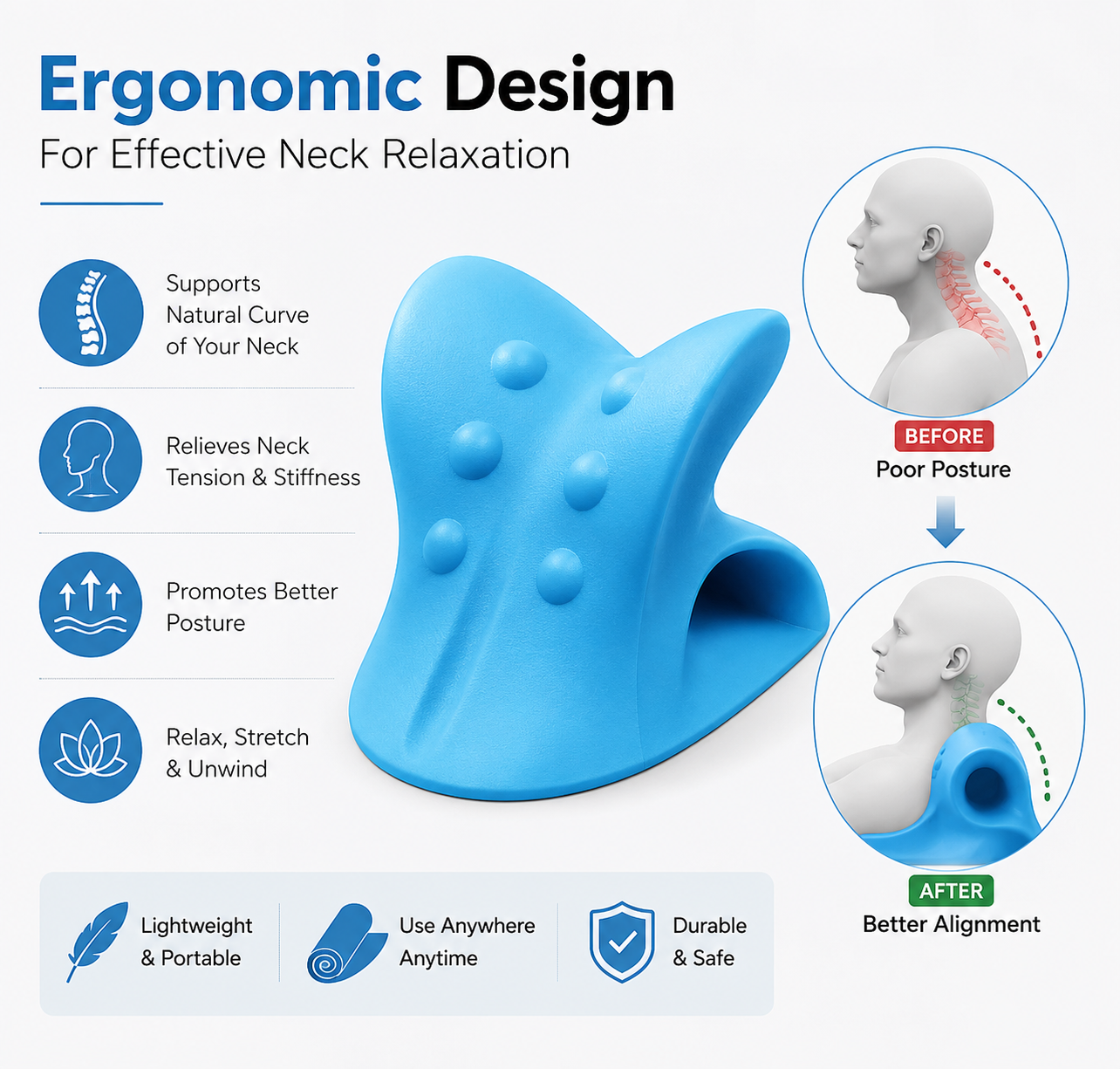 Dropdash Cervical Curve Neck Relaxer Premium EVA Foam